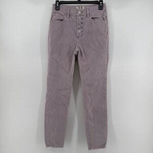 Free People We the Free High Rise Sunchaser Corduroy Button Fly Size 25 Lavender